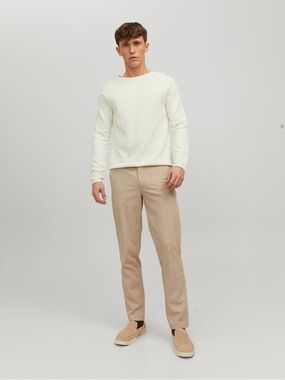 Jack & Jones Cream Crewneck Lightweight Men's Sweater